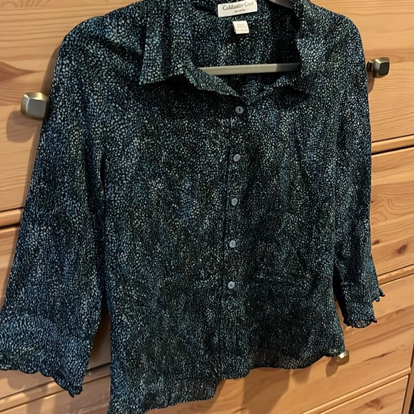 Last chance! Coldwater Creek petite no iron blouse lightweight with collar - Picture 2 of 8
